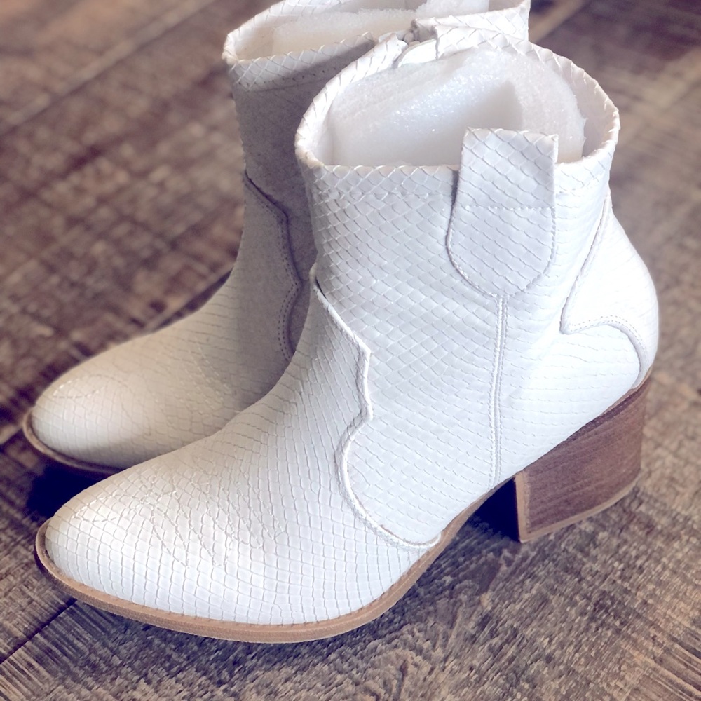 Darling White Ankle Boots